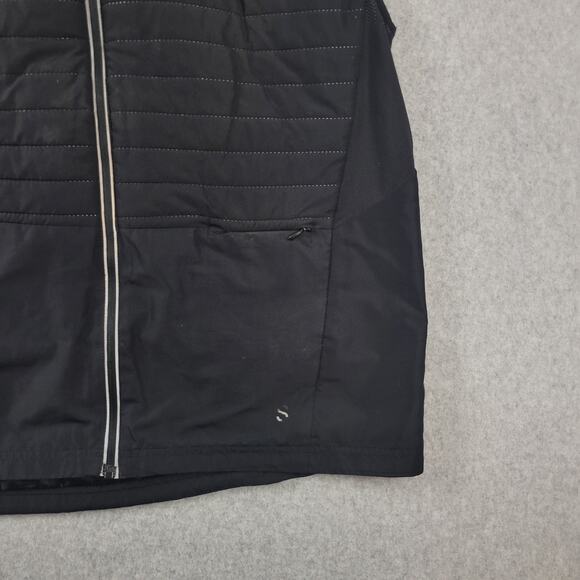 H&M Sport Black Vented Fill Zip Up Lightweight Quilted Running Vest Men's XL - Picture 5 of 13